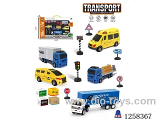 Transport pull back car set