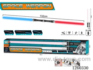 Retractable Space Weapon Electric Lightsaber (Double) not included battery