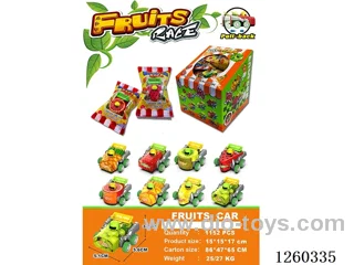 fruit pull back car 16PCS 8 types