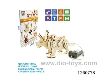 Wooden Wire-Controlled Triceratops