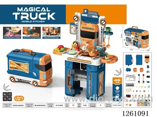 2-in-1 Kitchen Truck/Yellow 46PCS