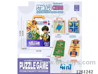 Interactive Board Game 4-in-1 (Magnetic Flying Chess + Magnetic Checkers + Soccer + Basketball)