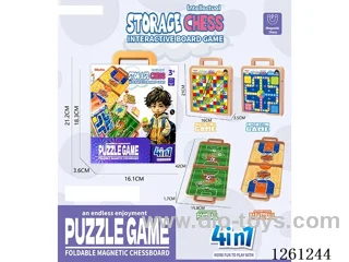 Interactive Board Game 4-in-1 (Magnetic Flying Chess + Magnetic Snake Chess + Soccer + Basketball)