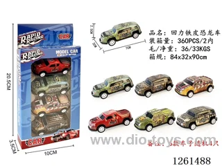 4PCS pull back tin car