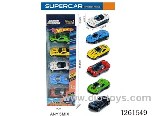 5PCS free wheel alloy car