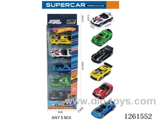 5PCS free wheel alloy car