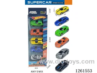 5PCS free wheel alloy car