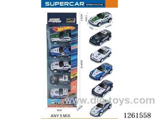 5PCS pull back tin car
