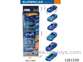 5PCS free wheel alloy car