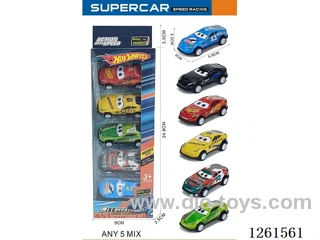 5PCS pull back tin car