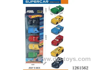 5PCS free wheel alloy car