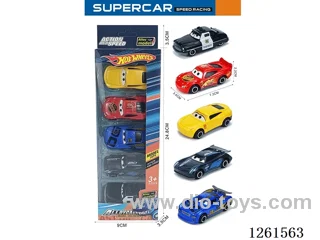 5PCS free wheel alloy car