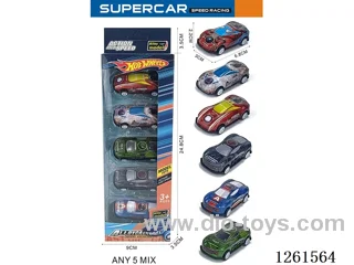 5PCS free wheel tin car