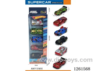 5PCS free wheel alloy car
