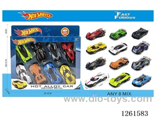 8PCS free wheel alloy car