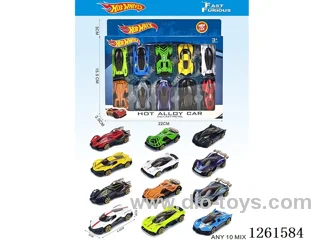 10PCS free wheel alloy car