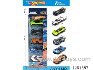 5PCS free wheel alloy car
