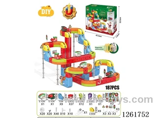 DIY Magnetic Levitation Track (Christmas Edition)(Dual Locomotives)187PCS included battery