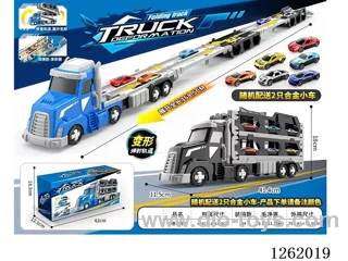 Transformable Folding American-Style Car + Alloy Car x2