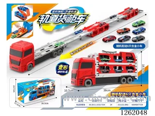Dual-Launch Transformable Folding Track Heavy Truck (6 Alloy Vehicles)