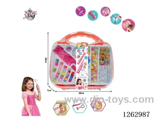 Multi-functional Hair Braiding and Beading Tool + DIY Bead Set + Hair Clip with Handheld Storage Case