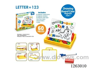 Learning Drawing Board Set - Capital Letters + Numerals and Symbols (White Grid Iron Plate)