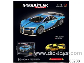 DIY wooden assembly Bugatti sports car