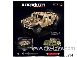 DIY wooden assembled pull back car