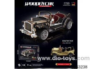 DIY wooden assembled pull back car
