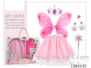 Flower Fairy Wings, Skirt, and Accessories Set