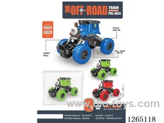 Dual-pull back vehicle 3 colors