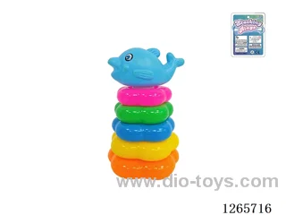 5-Layer Floral Rainbow Stackable Rings (Dolphin)