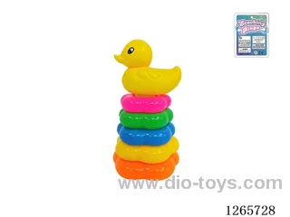 5-Layer Floral Rainbow Stackable Rings (Big Yellow Duck)