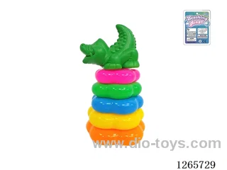 5-Layer Floral Rainbow Stackable Rings (Crocodile)