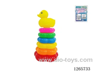 6-Layer Floral Rainbow Stackable Rings (Little Duck)