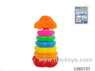6-Layer Floral Rainbow Stackable Rings (Car)