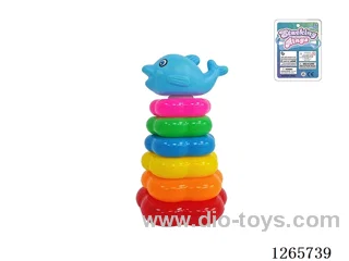 6-Layer Floral Rainbow Stackable Rings (Dolphin)