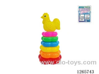 6-Layer Floral Rainbow Stackable Rings (Rooster)