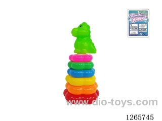 6-Layer Floral Rainbow Stackable Rings (Dinosaur)