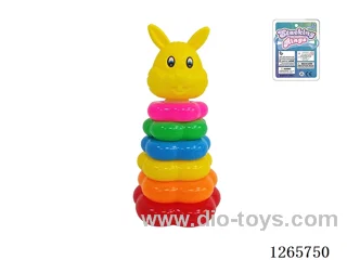 6-Layer Floral Rainbow Stackable Rings (Rabbit)