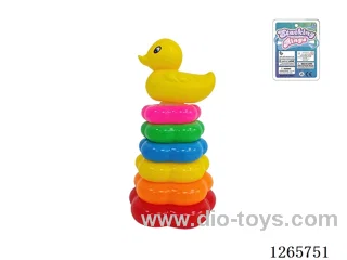 6-Layer Floral Rainbow Stackable Rings (Big Yellow Duck)