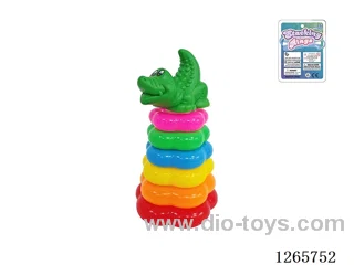 6-Layer Floral Rainbow Stackable Rings (Crocodile)