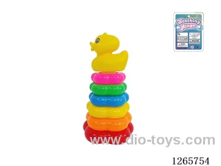 6-Layer Floral Rainbow Stackable Rings (Duckling)