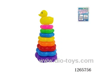 8-Layer Floral Rainbow Stackable Rings (Duckling)