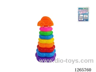8-Layer Floral Rainbow Stackable Rings (Car)