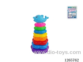 8-Layer Floral Rainbow Stackable Rings (Dolphin)