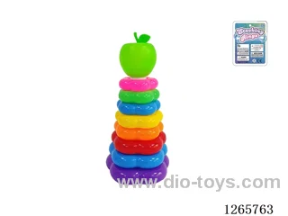 8-Layer Floral Rainbow Stackable Rings (Apple)