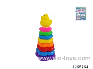 8-Layer Floral Rainbow Stackable Rings (Hen)