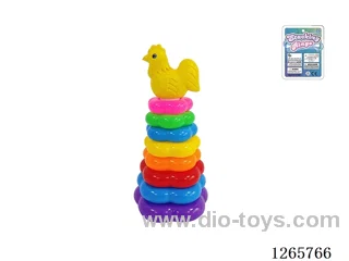 8-Layer Floral Rainbow Stackable Rings (Rooster)