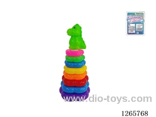 8-Layer Floral Rainbow Stackable Rings (Dinosaur)